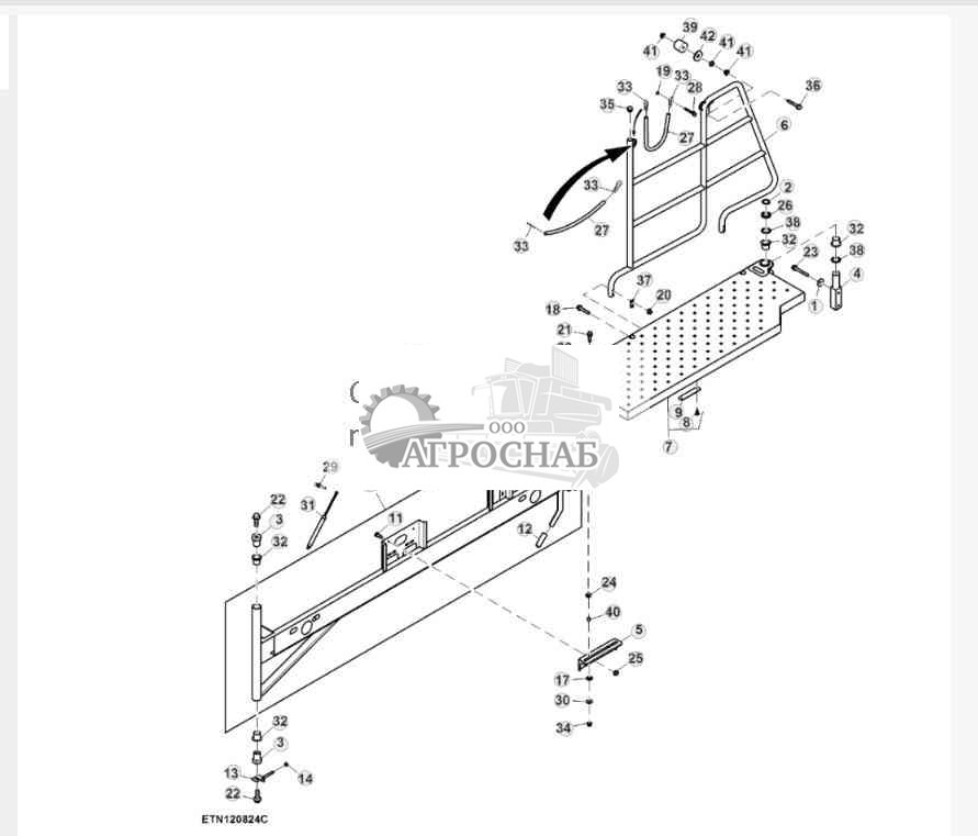 Платформа, лестница и опора площадки 